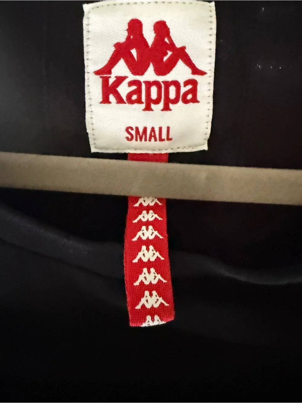 Kappa Black Long Sleeve Tee with White Logo Tape, Sz S, guc - Picture 6 of 6